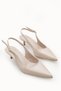 Phoebe Lia Women's Pointed Toe Open Back Thin Heeled Shoes 0012200 Patent Leather - 4