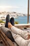Genuine Leather Laser Cut Perforated and Flexible Sole Men's Elastic Shoes