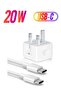 USB C charger and plug for ipad Pro, 20W Wall Fast Charger with 6.6FT USB C Fast Charging Cable Com