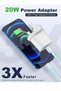 20W Type C Fast Charger Adapter for iphone 14 pro/ 14 pro max/14/13/12/11, USB C Fast Charging Plug - 3