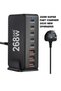 268W Multi-Port USB C Fast Charger with 8-Port Charging Station – GaN Wall Charger Adapter with USB