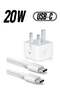 USB C charger and plug for ipad Pro, 20W Wall Fast Charger with 6.6FT USB C Fast Charging Cable Com