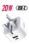 20W USB C Charger Block, 2-Ports [USB-C + USB] Charging Station, QC PD3.0 GaN Fast Charging Block,