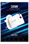 35W GaN Fast Charging Wall Charger with Dual USB-C and USB-A Ports – Efficient Charging for Phones, - 3