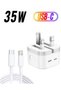 35W Dual USB-C Port Power Adapter Compatible Dual Type C wall charging plug 2M cable Compatible wit