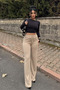 Women's 2-Piece Wide Leg High Waist Sweatpants - 3