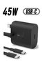 45W USB C Charger for compatible Samsung UK Travel Adaptor, 25W with USB Type C Cable - WhiteSamsun