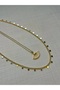 Set of 2 Gold Necklaces |   Sequin Detailed Row Chain Necklace & White Fan Necklace |   Steel Set - 4