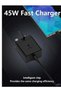 Official 45W Travel Adapter – Super-Fast Charging (UK Plug with USB Type-C Cable), Black – Compatib - 2