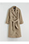 Brown Double-Breasted Collar Women's Trench Coat