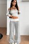 Daizy Gray Low-Waist Loose Fit Cool Sweatpants with Belt and Front Stitching Detail - 5