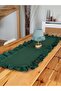 Mossy Linen Ruffled Fabric Runner 40X120Cm - 2