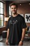 Unisex Men's Printed Black Oversize T-Shirt - Sportswear