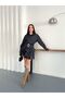 Belted lace denim dress - 3