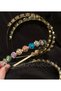 Crystal Candy Luxury Gold Metal Round Crystal Clear Pastel Colored Glass Stone Crown Women's Hair Crown - 2
