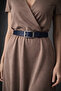 100% Genuine Leather Women's Dress, Fabric, Jeans Belt, 4cm Width - 4