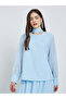 Blue Chiffon Tie-Detail Blouse and Skirt Co-Ords - 2