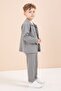 Gray Arma Detailed Shirt and Double-Legged Trousers Boys' 3-Piece Set 23621 - 6