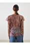 Trendlucky Contrast Collar Patterned Blouse - 4