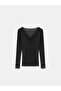 Lace V-Neck Modal Cashmere Ultra Lightweight Knit Blouse SS26BZ0004 - 5