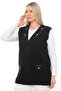 Floral Embroidered Winter Thick Knitted Buttoned Pocketed Knitwear Mother's Vest - 2