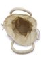 Women Light Beige Floral Woven Basket Bucket Bag - 2