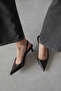 Molly Women's Heeled Wrinkled Leather Shoes Brown - 4