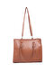 Women Brown Chevron Pattern Tote Bag - 5