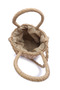 Women Dark Beige Floral Woven Basket Bucket Bag - 4
