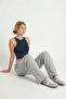 Wide Leg Modal Sweatpants Lhi̇0006 Gray Melange - 2