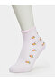 Pack of 5 - Girls White Cotton Ankle Socks - 4