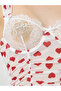 Women Heart Print Babydoll with Brief Set - 3
