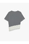 Crew Neck Short Sleeve Asymmetrical Cut Lace Detailed T-Shirt - 4