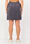 Women Solid Mini Skirt, Dark Grey - 3