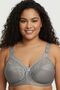 Gray Plus Size Premium Quality Women's Lace Gathering Bra C Cup - Comfortable Minimizer Wire Free Underwear Without Underwire and Sponge - 5