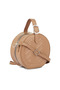 Women Tan Round Quilted Sling Bag