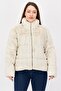 Women Textured Sherpa Jacket, Cream