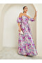 Floral Pleated Off-Shoulder Maxi Dress - 2