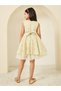 Girls Jacquard Pleated Dress with Bow Detail - 4