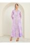 Women Lilac Floral Print Embellished Jalabiya - 3