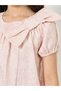 Girls Pink A-Line Dress with Bow Detail - 3