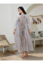 Women Textured Sequin Patch Detail A-Line Jalabiya - 3