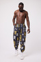 Unisex Street Style Printed Wrinkled Sports Baggy Trousers