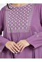 Women Purple Embroidered A-Line Jalabiya - 4