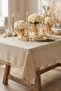 Monika Series | Vintage Bohemian Tasseled Tablecloth - Authentic 100% Natural Buldan Woven Tablecloth - 2