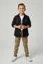 Boys' 3-Piece Set (Stretch Ribbed Shirt, T-shirt, and Elasticated Drawstring Trousers) Black - 3
