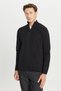 Cotton Slim Fit Fitted Bato Collar Textured Knitwear Black Sweater - 3