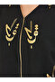 Black Maxi Jalabiya with Foil Print - 4