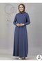 Hijab Dress with Button Detail on Sleeves and Skirt
