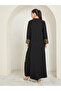 Black Maxi Jalabiya with Foil Print - 5